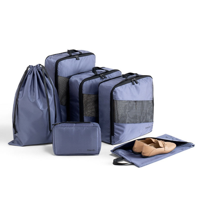 【Local Ready Stock】6 Pcs Set Travel Luggage Organizer | Compression design | Space Saving | Travel Essential Bag