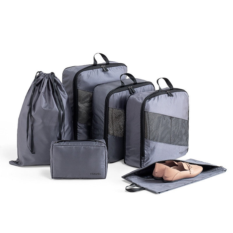 【Local Ready Stock】6 Pcs Set Travel Luggage Organizer | Compression design | Space Saving | Travel Essential Bag