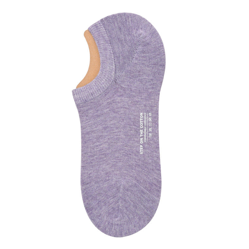 [Local Ready Stock] Women's seamless cotton socks Invisible Low cut Ice Silk Non-slip | Cotton boat | Ankle socks