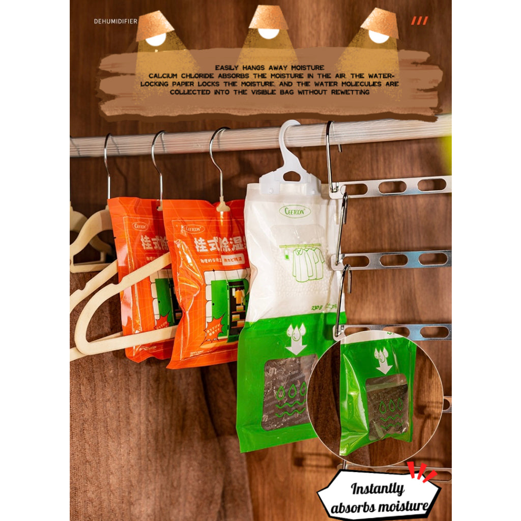 【Local Ready Stock】10 bags Dehumidifier Hang Bag Moisture Absorber 230g