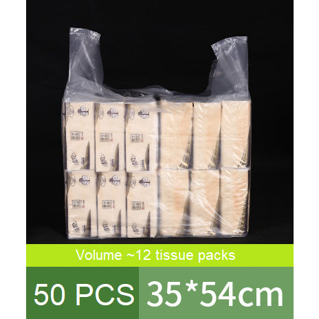 【Local Ready Stock】 50/100psc Handle Plastic Carrier Bags | Food/Fruit Bag | Grocery | Da Bao | Rubbish Bags | Thickened