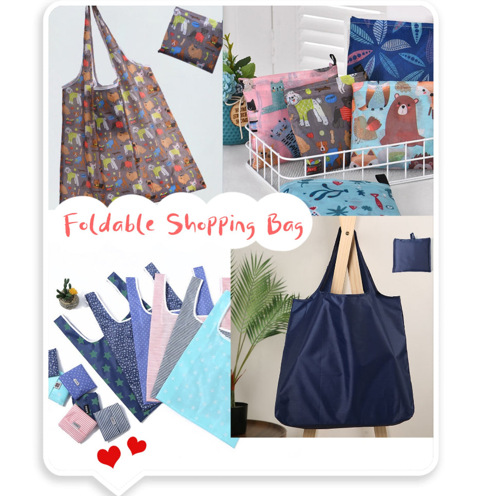 【Local Ready Stock】Reusable Foldable Recycle Shopping Bags | Recyclable Grocery Tote | Eco-Friendly | Washable |