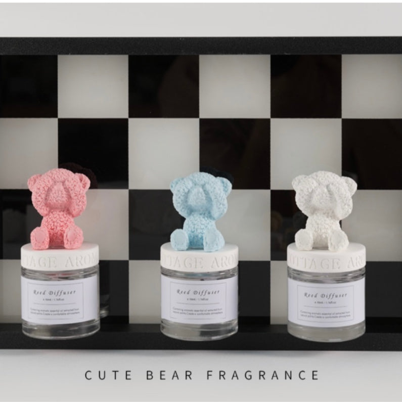 【Local Ready Stock】Cute Bear Stone Diffuser | Home & Office decor | Fragrance stone | 50ML|