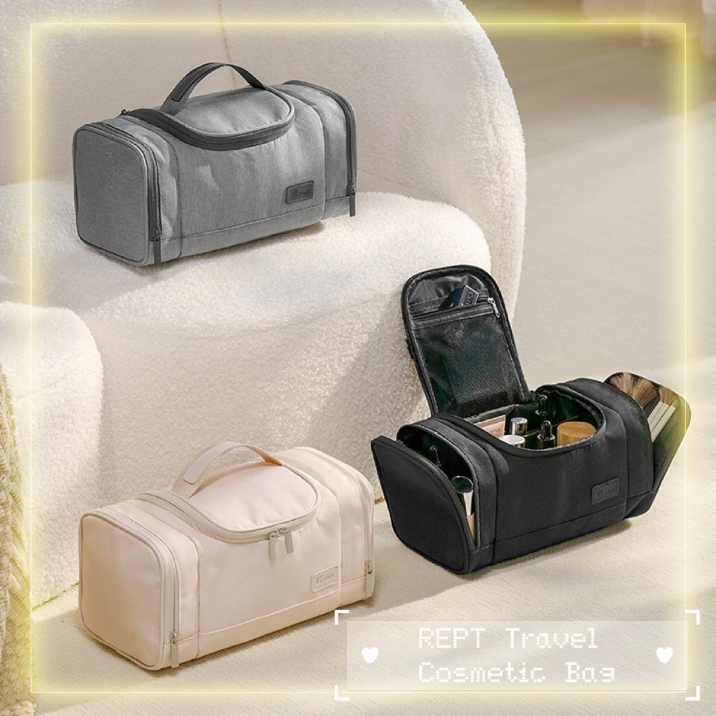 【Local Ready Stock】RPET Travel Cosmetic Bag | Large capacity | Travel Cosmetic Organizer | Portable toiletry bag |