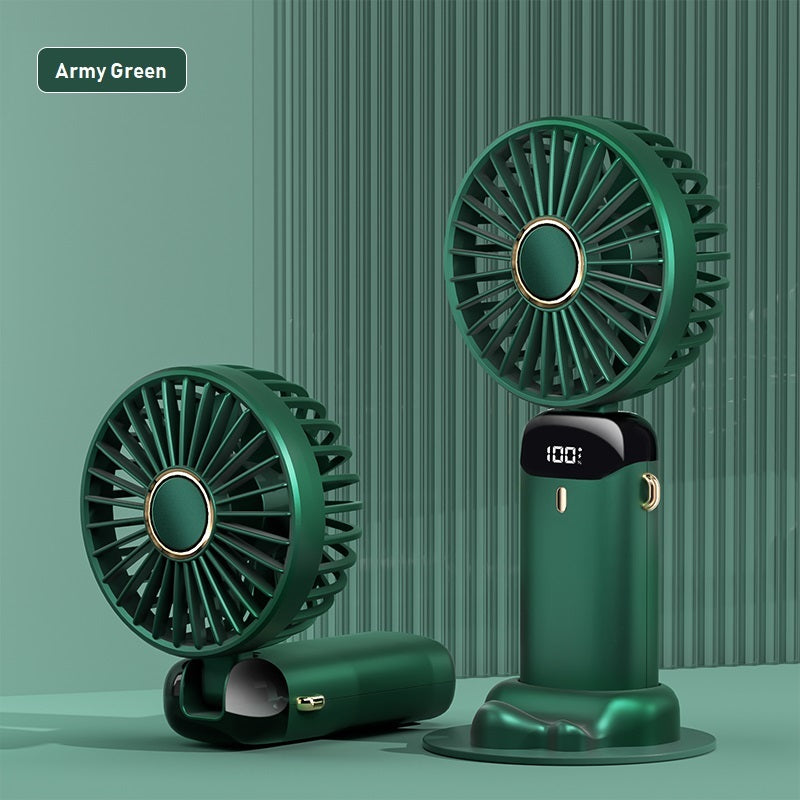 【Local Ready Stock】Mini Hand Held Fan 4000 mAh 5 Speeds Strong Wind | Type C fast charging | Digital Display |